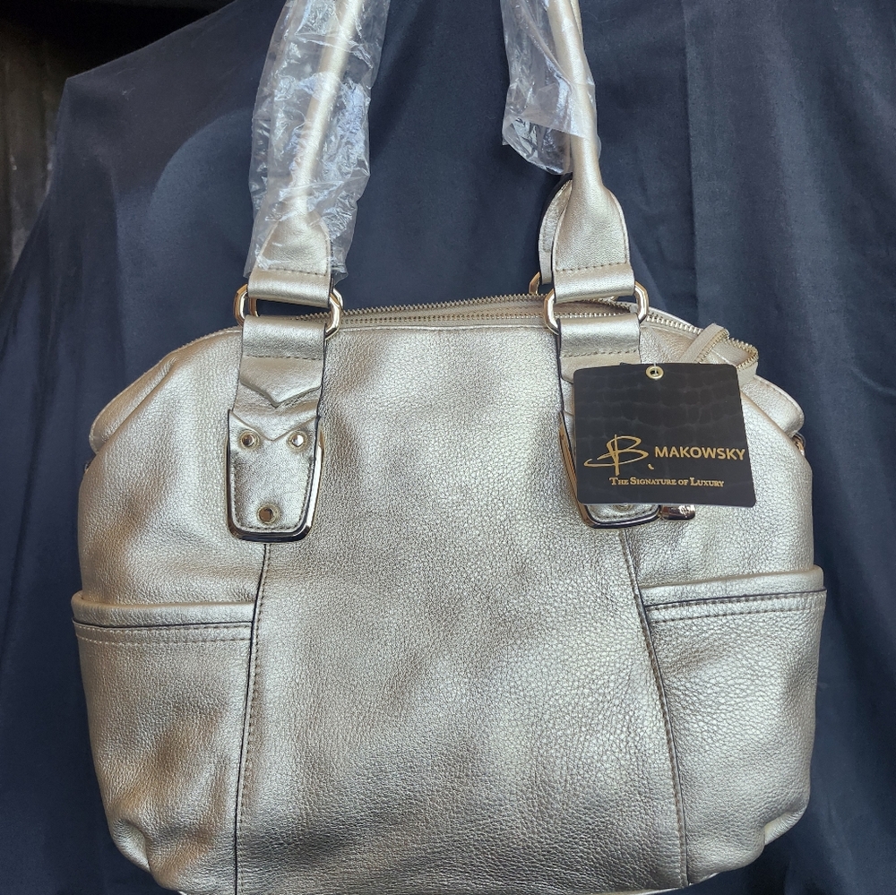 B. Makowsky Metallic Gold Shoulder Bag
